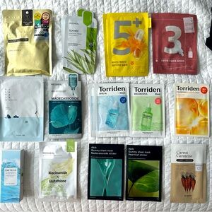 Korean/Japanese sheet face mask lot - 5 pieces